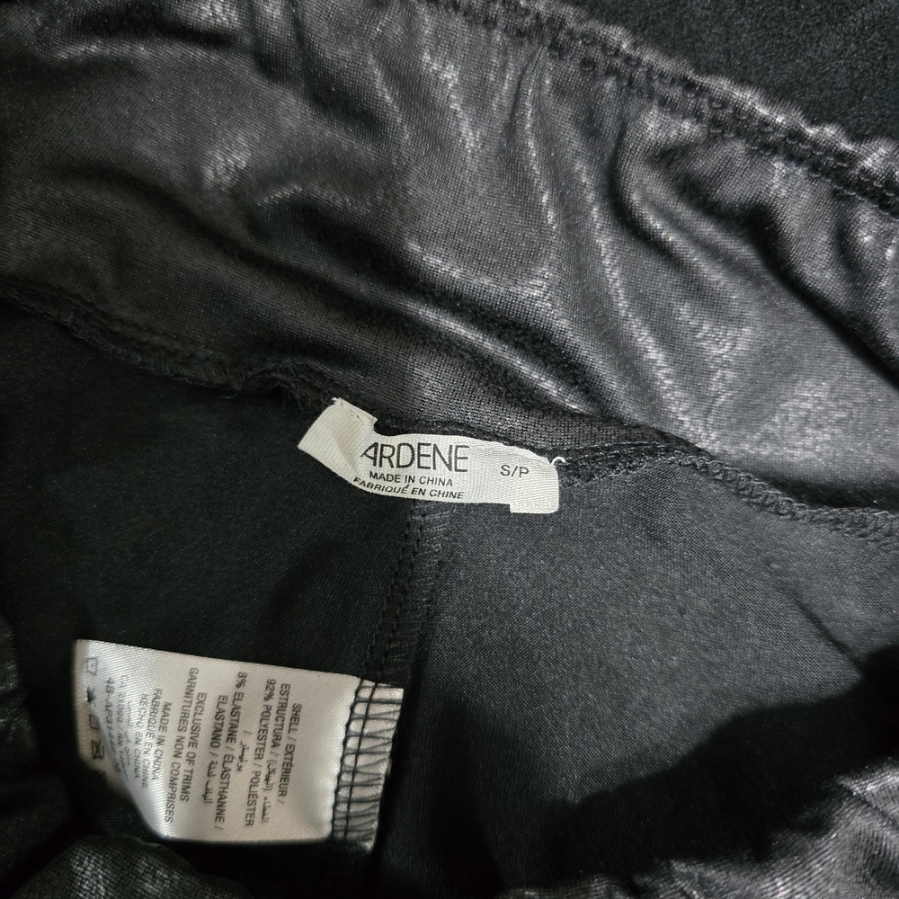 Ardene Washed Faux Leather Black Leggings - Picture 3 of 8